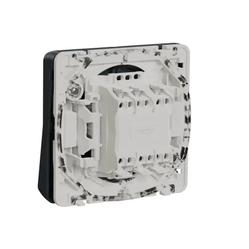 Двухклавишный переключатель IP55, черный, Mureva Styl Schneider MUR35019
