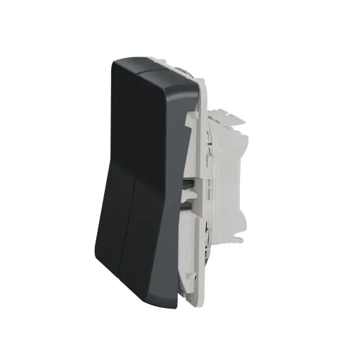 Двухклавишный переключатель IP55, черный, Mureva Styl Schneider MUR35019