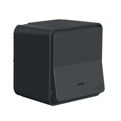 Переключатель с подсветкой накладной IP55, черный, Mureva Styl Schneider MUR35024