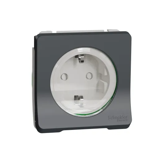 Розетка электрическая 220В IP55, черный, Mureva Styl Schneider MUR36134