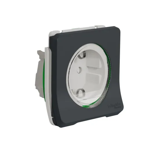 Розетка электрическая 220В IP55, черный, Mureva Styl Schneider MUR36134