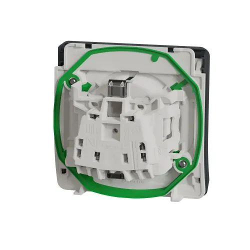 Розетка электрическая 220В IP55, черный, Mureva Styl Schneider MUR36134