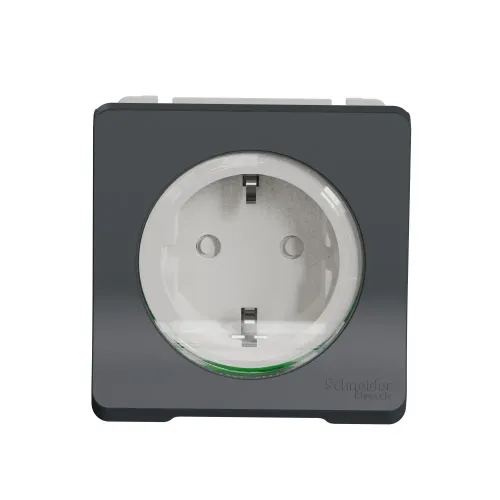 Розетка электрическая 220В IP55, черный, Mureva Styl Schneider MUR36134