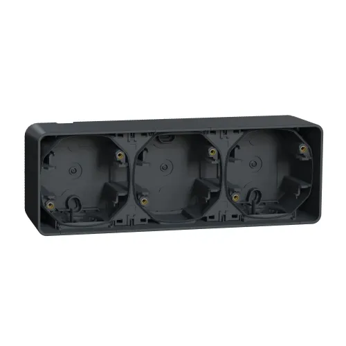 Коробка тройная для накладного монтажа IP55, черный, Mureva Styl Schneider MUR37713