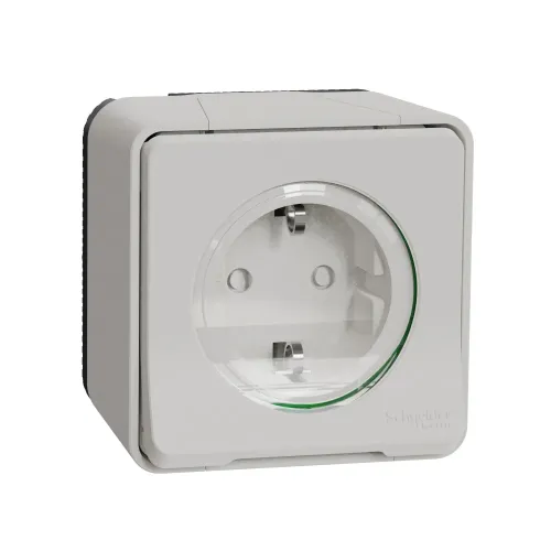 Розетка электрическая 220В, накладная IP55, белый, Mureva Styl Schneider MUR39034