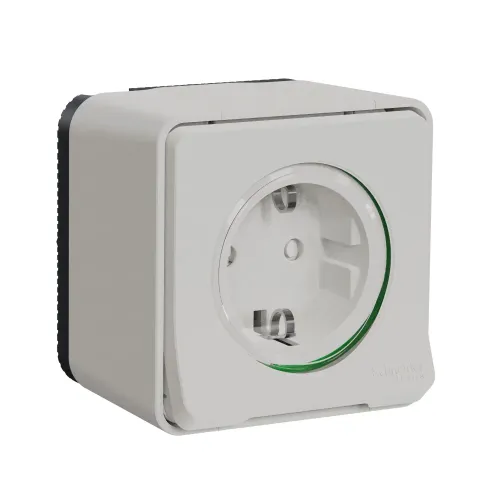 Розетка электрическая 220В, накладная IP55, белый, Mureva Styl Schneider MUR39034