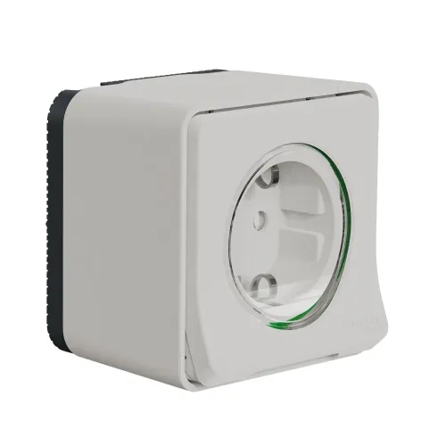 Розетка электрическая 220В, накладная IP55, белый, Mureva Styl Schneider MUR39034