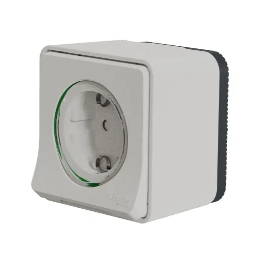 Розетка электрическая 220В, накладная IP55, белый, Mureva Styl Schneider MUR39034