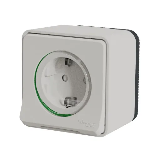 Розетка электрическая 220В, накладная IP55, белый, Mureva Styl Schneider MUR39034