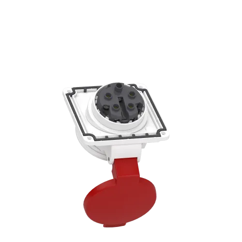 Розетка скрытая угловая, 16А, 3P+N+E, IP44, 380В, винтовая PKF16F435