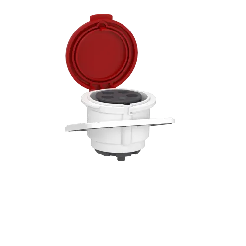 Розетка скрытая угловая, 16А, 3P+N+E, IP44, 380В, винтовая PKF16F435