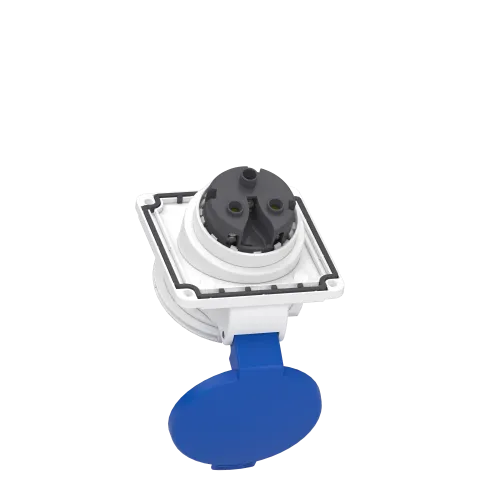 Розетка скрытая угловая, 32А, 2P+E, IP44, 250В, винтовая PKF32F423