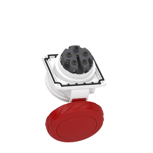 Розетка скрытая угловая, 32А, 3P+N+E, IP67, 380В, винтовая PKF32F735