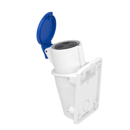 Розетка настенная, 32А, 2P+E, IP44, 380В, винтовая PKF32W423