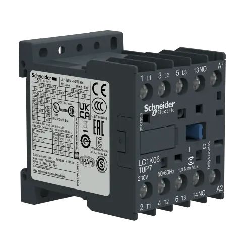 Контактор 9 A, катушка 220В AC, 3 полюса, LC1K0910M7 Schneider Electric