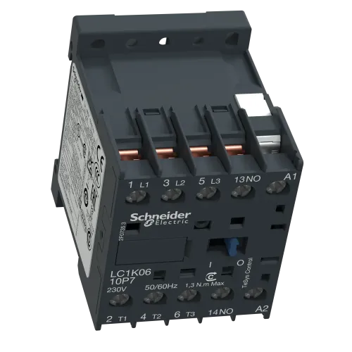 Контактор 9 A, катушка 220В AC, 3 полюса, LC1K0910M7 Schneider Electric