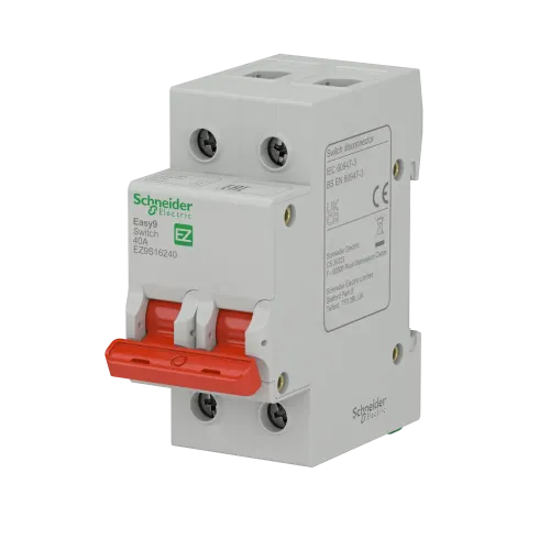 Выключатель нагрузки "І-О" 40 А, двухполюсный, EZ9S16240 Schneider Electric