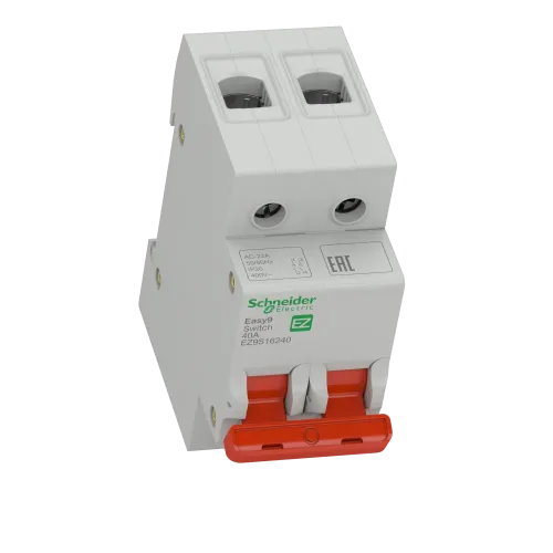 Выключатель нагрузки "І-О" 40 А, двухполюсный, EZ9S16240 Schneider Electric