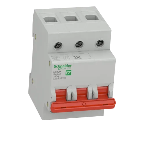Выключатель нагрузки "І-О" 100 А, трехфазный, EZ9S16391 Schneider Electric