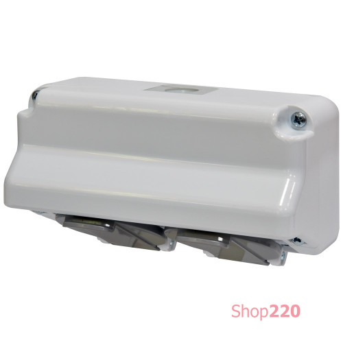 Розетка 2-я угловая PRE-2 (Schuko, IP44, 16A, 250V, поликарбонат) ETI 4481020