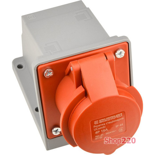 Розетка стационарная 16А, 4P, IP44, UCombi АСКО-УКРЕМ A0080010146