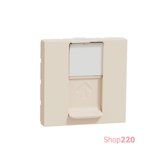 Розетка компьютерная RJ45, 6 UTP, бежевый, 2 модуля, Unica New Schneider NU341544