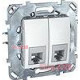 Розетка телефонная RJ11, 1 модуль, белый, Unica MGU3.490.18 Schneider