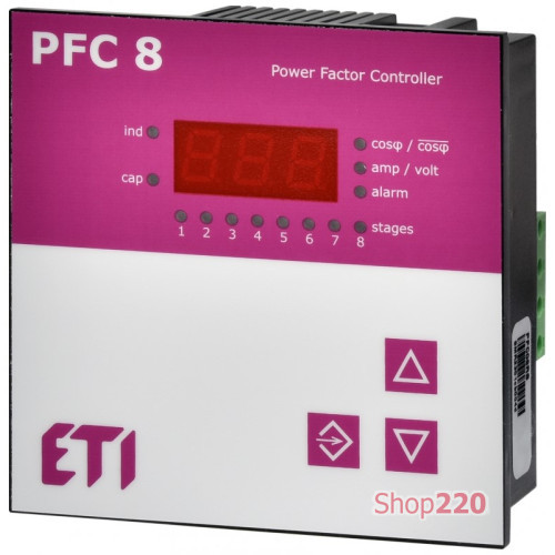 Регулятор реактивной мощности PFC 8 RS (8 ступеней, 97х97) ETI 4656906