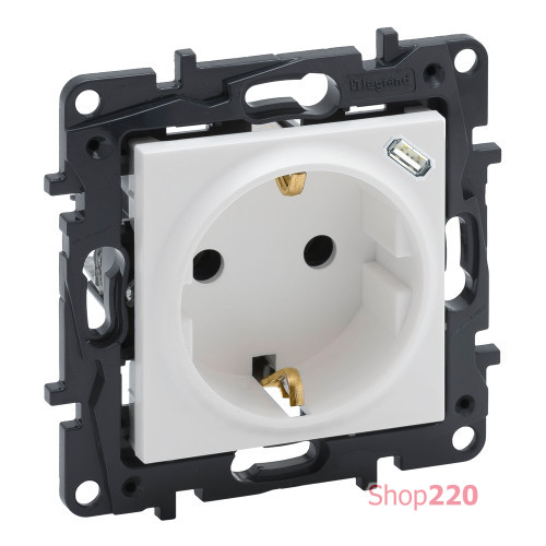 Розетка электрическая с USB Тип C 1,5 A, белый, Niloe Step Legrand 864127