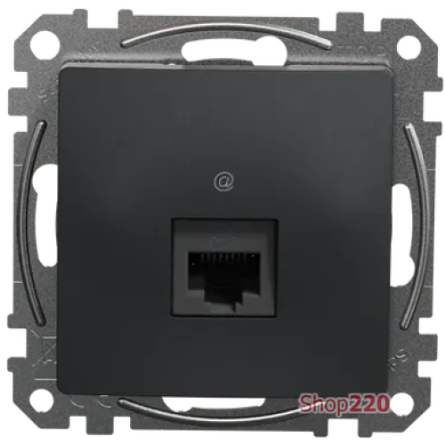 Компьютерная розетка RJ45 кат. 5е UTP, черный, Sedna Design SDD114451