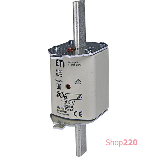 Предохранитель с индикатором NH-2C gG 200A 500V KOMBI ETI 4185217