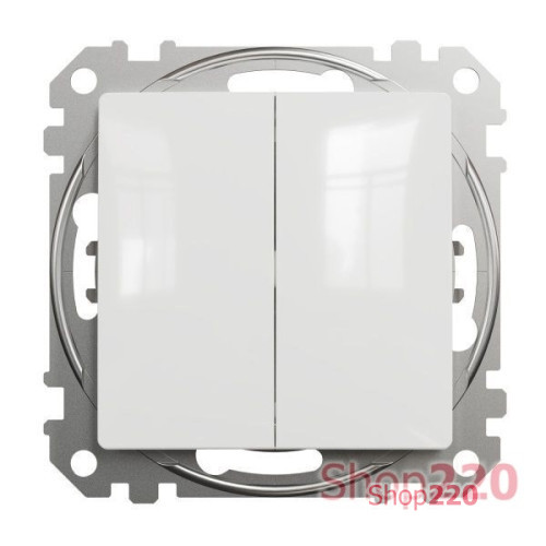 Кнопка 2 клавишная, белый, Sedna Design SDD111118
