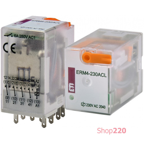 Электромеханическое реле ERM4-230AC 4p ETI 2473010