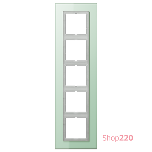 Рамка 5 постов, салатовое стекло, Jung LS Plus (стекло) LSP985GLAS