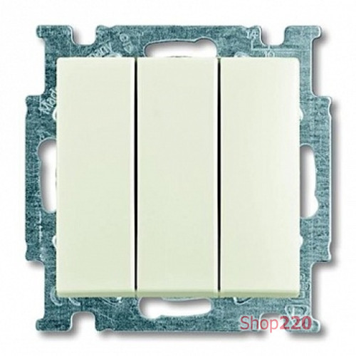 Выключатель 3-клавишный, белый шале, ABB 106/3/1 UC-96-507 Basic 55