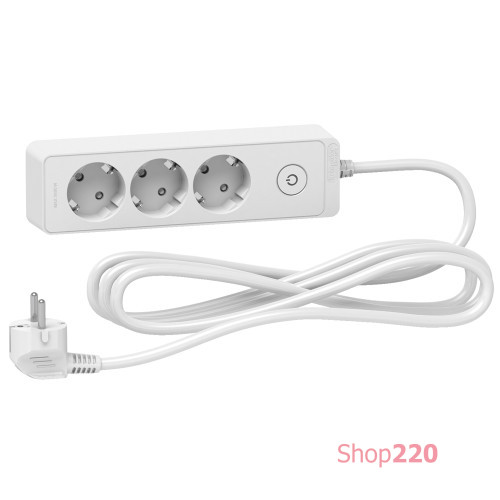 Удлинитель на 3 розетки, шнур 3м, белый, Unica Extend ST9433W Schneider Electric