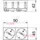Блок розеток 2х220В, 45х45, графит, 6120030 Obo Bettermann