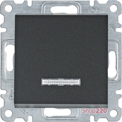 Выключатель с подсветкой одноклавишный, черный, Lumina WL0213 Hager