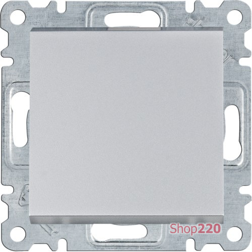 Выключатель одноклавишный, серебристый, Lumina WL0012 Hager