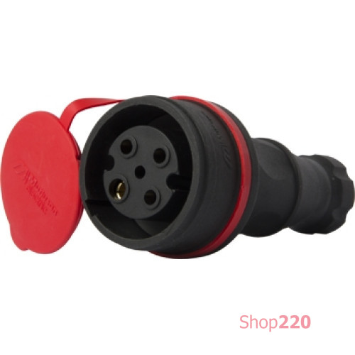 Силовая розетка переносная с защитной каучуковой крышкой 4п., 32А, e.socket.rubber.071.32 Enext s9100033