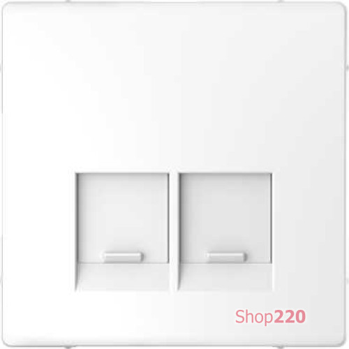 Накладка компьютерной розетки RJ45, двойная, белый лотос, Merten MTN4572-6035