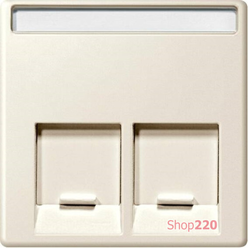 Накладка компьютерной розетки RJ45, двойная, бежевый, Merten MTN469944