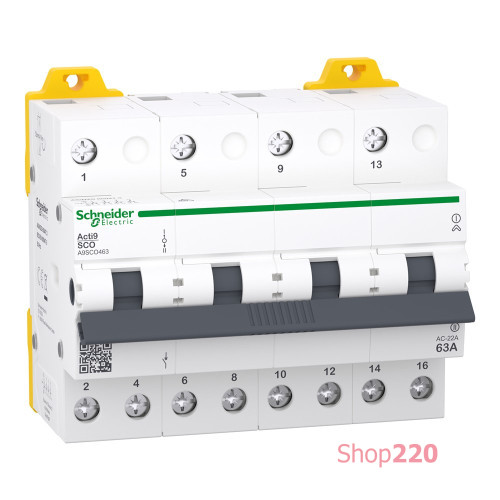 Переключатель ввода резерва 63А, 4 полюса, iSSW Acti9 Schneider Electric A9SCO463