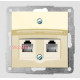 Механизм компьютерной розетки RJ-45 двойной, слоновая кость, Fiorena