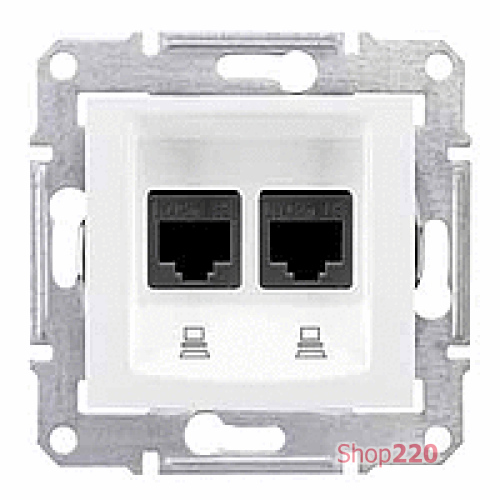 Компьютерная розетка двойная RJ 45 кат 5е, белый, Sedna SDN4400121 Schneider