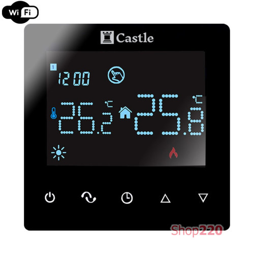 Терморегулятор для теплого пола Castle AC606H с функцией WI-FI (Черный)
