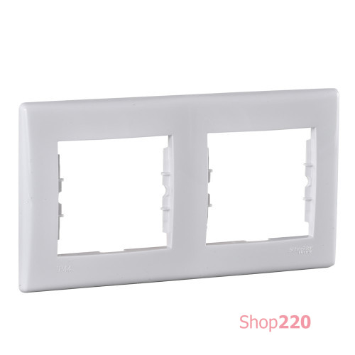 Рамка 2 поста IP44-выкл. IP20-розет., белая, Sedna SDN5810321 Schneider
