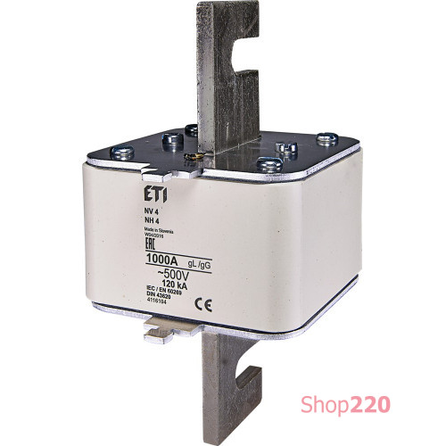 Предохранитель NH-4 gG 1000A 500V (для держателей PK 4) ETI 4116104