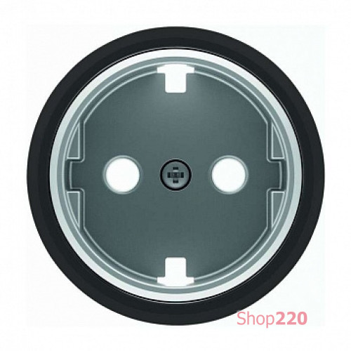 Накладка розетки, хром/черное стекло, Sky Moon ABB 8688.9 CN
