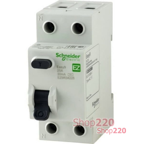 УЗО 25 А, 10 мА, 2 полюса EZ9R14225 Schneider Easy9